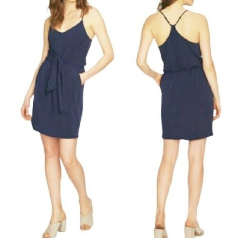 1. State Navy Front Tie Dress